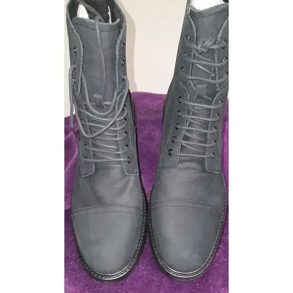 Men's Calvin Klein Lorenzo Lace Up Boots With Leather Upper Size 12 Black - Picture 4 of 9